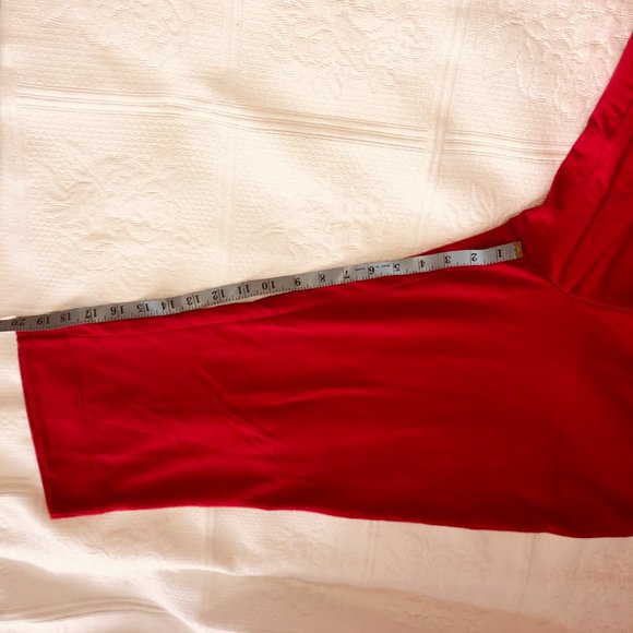 NEW Susan Graver Weekend French Terry  Pull-On Crop Pants Red XL - Picture 14 of 16